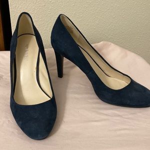 Nine West Navy Suede Pumps Sz 8 1/2